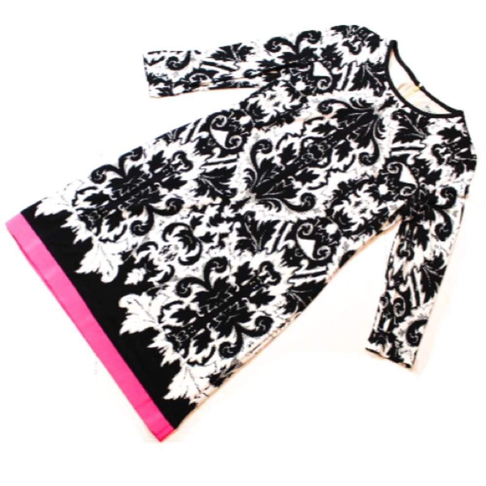 Eliza J. Black/White dress with the pink trim